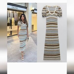 Striped Multicolor Knit Dress